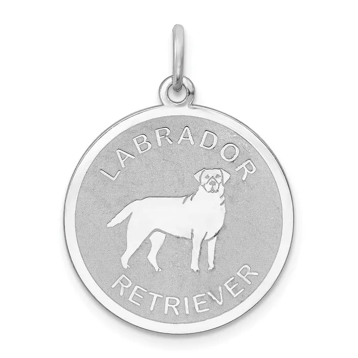 Rings TreasureFineJewelers Sterling Silver Rhodiumplated Labrador Retrieve Disc Charm