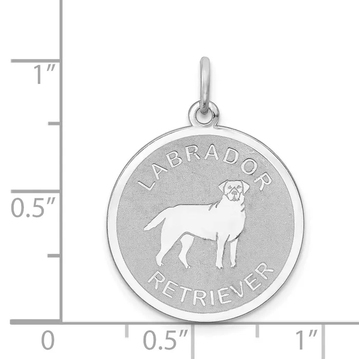 Rings TreasureFineJewelers Sterling Silver Rhodiumplated Labrador Retrieve Disc Charm