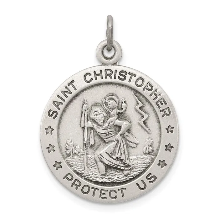 Rings TreasureFineJewelers Sterling Silver St Christopher Medal