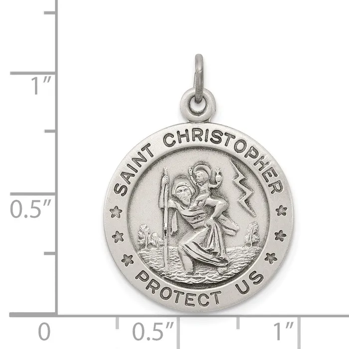 Rings TreasureFineJewelers Sterling Silver StChristopher Medal
