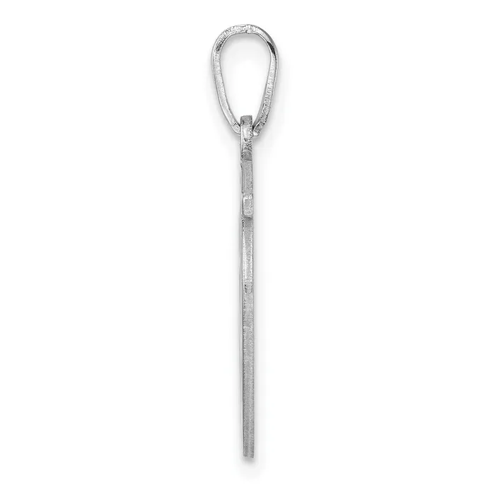 Small Sterling Silver Rhodiumplated Fancy Script Letter U Initial Pendant TreasureFineJewelers Necklaces