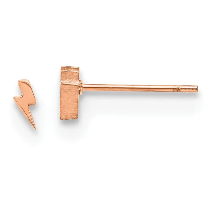 Stainless Steel Polished Rose IPplated Lightning Bolt Post Earrings TreasureFineJewelers Earrings Stainless Steel Polished Rose IPplated Lightning Bolt Post Earrings TreasureFineJewelers Earrings