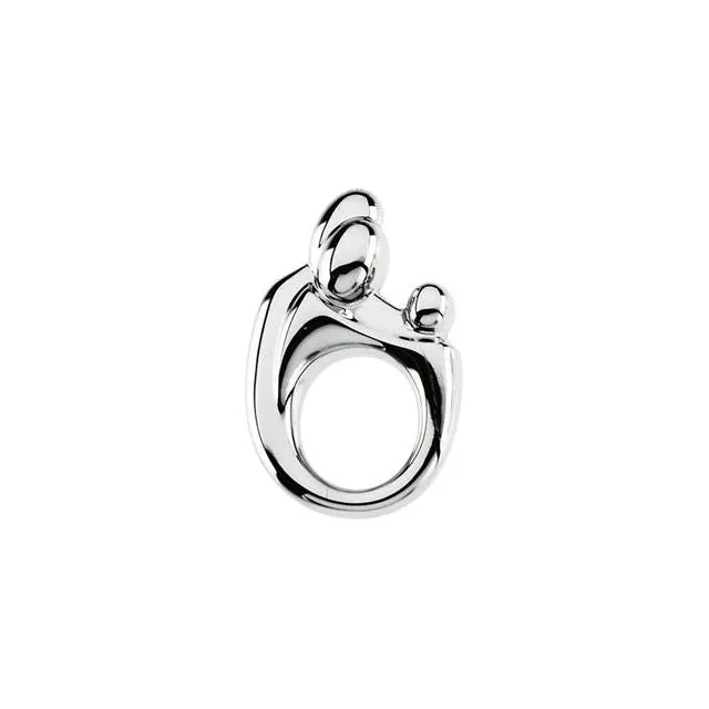 Sterling Silver 205x135 mm Mother and Child Slide Pendant TreasureFineJewelers Necklaces Sterling Silver 205x135 mm Mother and Child Slide Pendant TreasureFineJewelers Necklaces