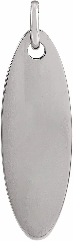 Sterling Silver 229x7 mm Elongated Oval Pendant TreasureFineJewelers Necklaces Sterling Silver 229x7 mm Elongated Oval Pendant TreasureFineJewelers Necklaces
