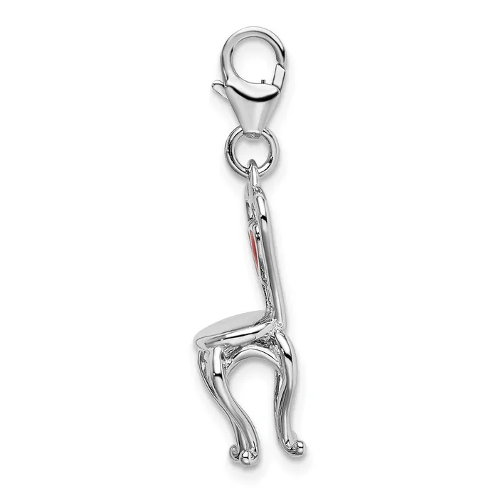 Sterling Silver Amore La Vita Rhodpl 3D Enameled Chair Heart Charm TreasureFineJewelers Rings