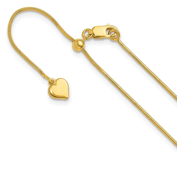 Sterling Silver Goldplated Adjustable 95mm Snake Chain TreasureFineJewelers Rings