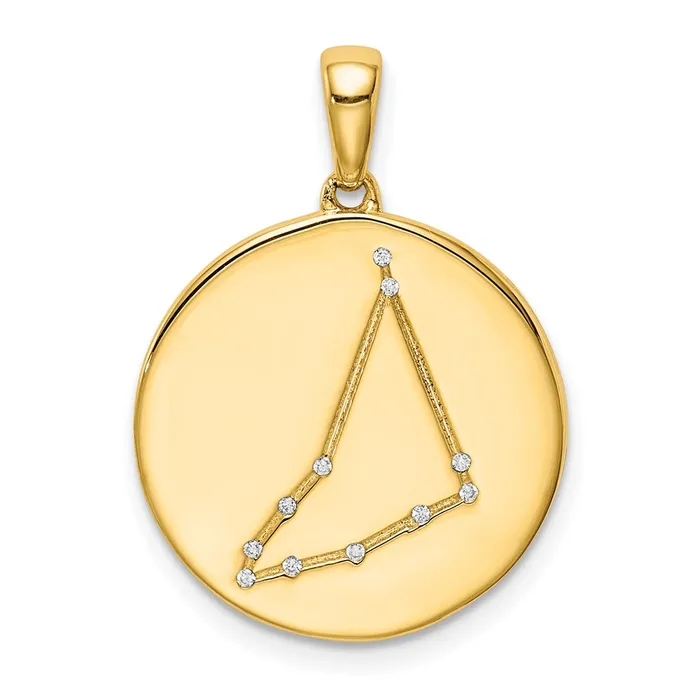 Sterling Silver Goldplated CZ Capricorn Zodiac Pendant TreasureFineJewelers Necklaces Sterling Silver Goldplated CZ Capricorn Zodiac Pendant TreasureFineJewelers Necklaces