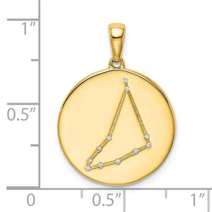 Sterling Silver Goldplated CZ Capricorn Zodiac Pendant TreasureFineJewelers Necklaces