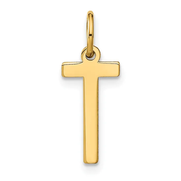 Sterling Silver Goldplated Letter T Initial Pendant TreasureFineJewelers Necklaces Sterling Silver Goldplated Letter T Initial Pendant TreasureFineJewelers Necklaces