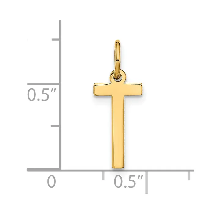 Sterling Silver Goldplated Letter T Initial Pendant TreasureFineJewelers Necklaces