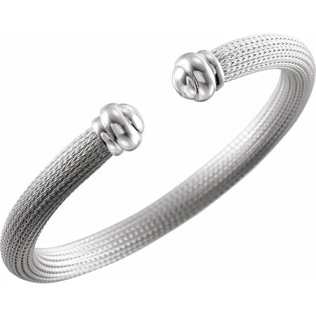 Sterling Silver Mesh Cuff 75 Bracelet TreasureFineJewelers Bracelets