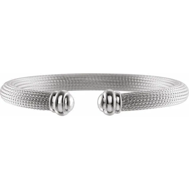 Sterling Silver Mesh Cuff 75 Bracelet TreasureFineJewelers Bracelets