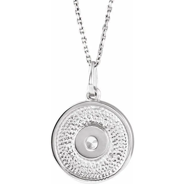Sterling Silver Natural Swiss Blue Topaz Disc 1618 Necklace TreasureFineJewelers Necklaces