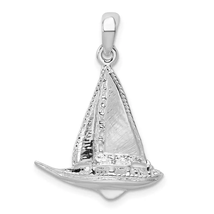 Sterling Silver Polished 3D Sailboat Pendant TreasureFineJewelers Necklaces Sterling Silver Polished 3D Sailboat Pendant TreasureFineJewelers Necklaces