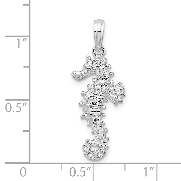 Sterling Silver Polished 3D Seahorse Pendant TreasureFineJewelers Necklaces