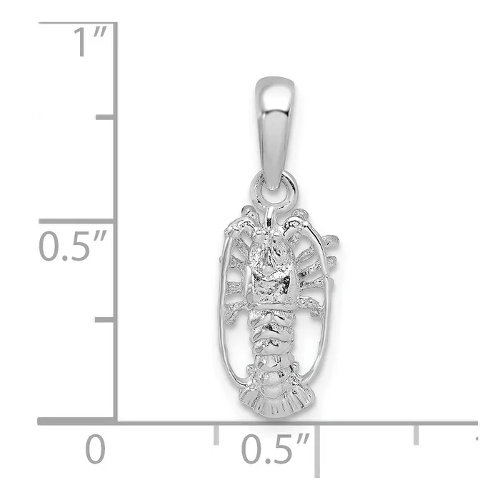 Sterling Silver Polished Extra Small Florida Lobster Pendant TreasureFineJewelers Necklaces