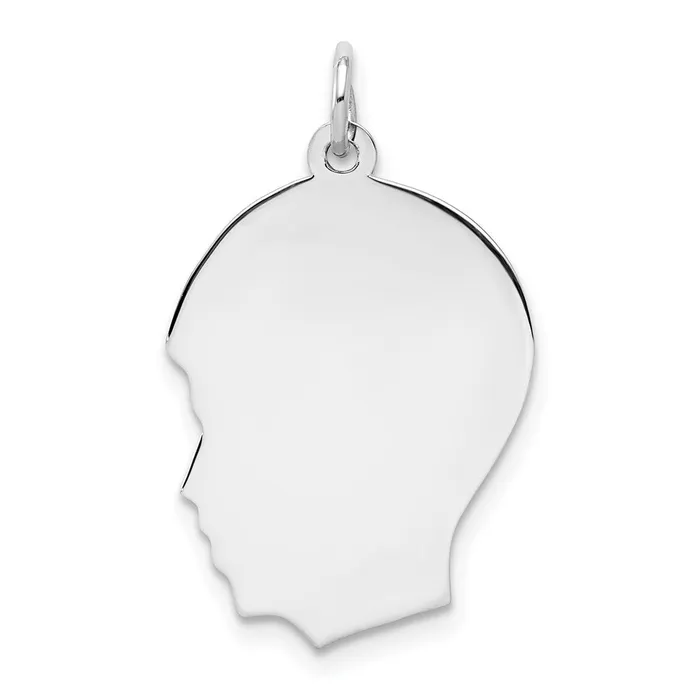 Sterling Silver Rhodplate Eng Boy Polished FrontSatin Back Disc Charm TreasureFineJewelers Rings Sterling Silver Rhodplate Eng Boy Polished FrontSatin Back Disc Charm TreasureFineJewelers Rings