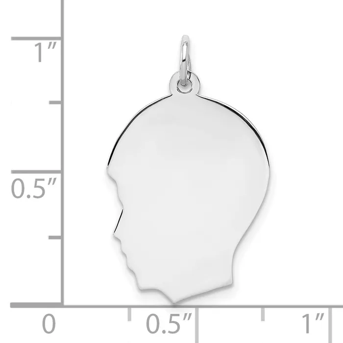 Sterling Silver Rhodplate Eng Boy Polished FrontSatin Back Disc Charm TreasureFineJewelers Rings