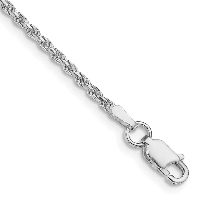 Sterling Silver Rhodiumplated 185mm Diamondcut Rope Chain TreasureFineJewelers Rings