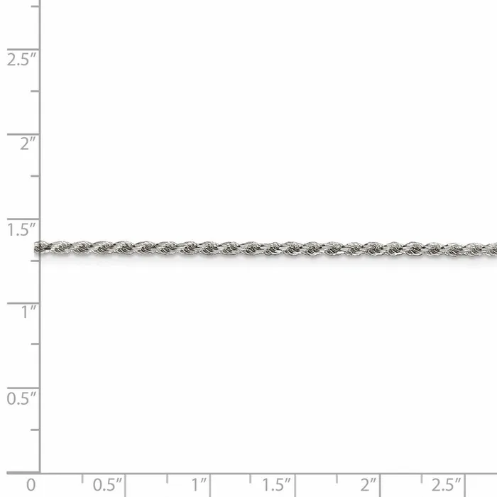 Sterling Silver Rhodiumplated 185mm Diamondcut Rope Chain TreasureFineJewelers Rings