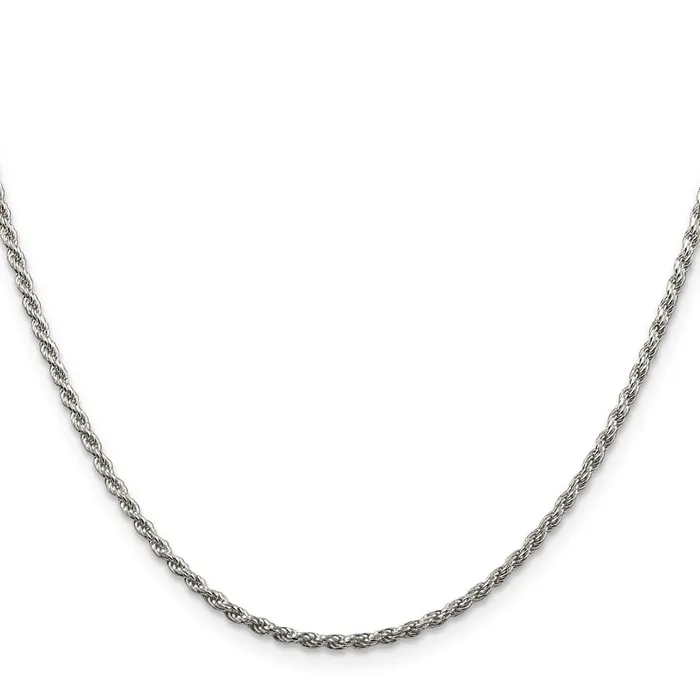 Sterling Silver Rhodiumplated 185mm Diamondcut Rope Chain TreasureFineJewelers Rings