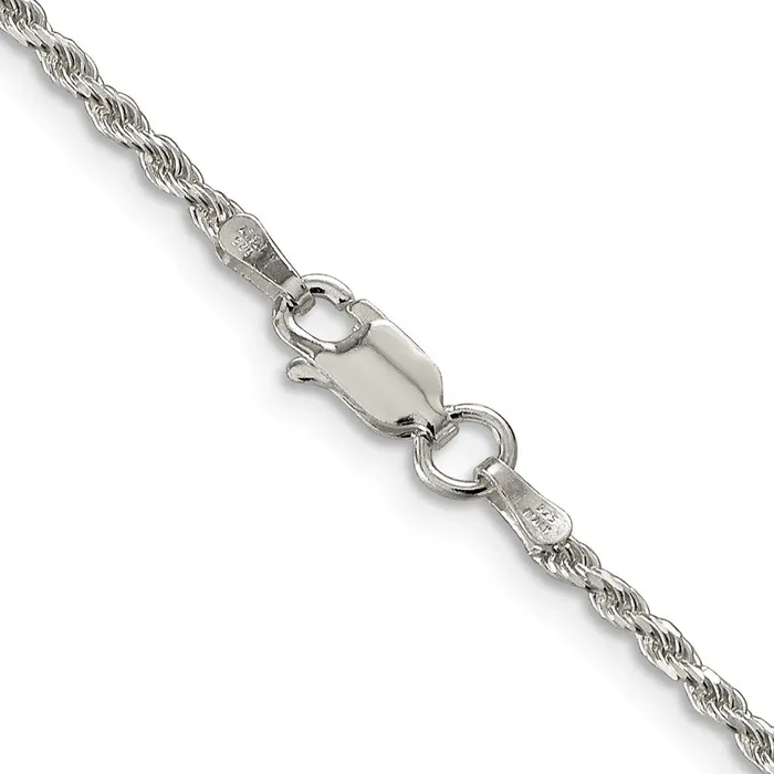 Sterling Silver Rhodiumplated 185mm Diamondcut Rope Chain TreasureFineJewelers Rings