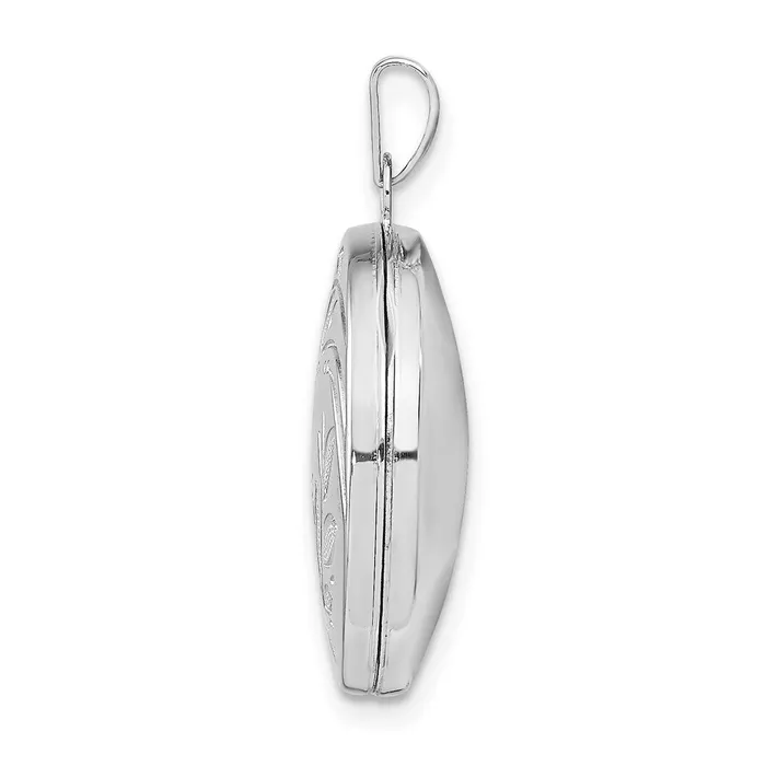 Sterling Silver Rhodiumplated 20mm Round Leaf Floral Locket TreasureFineJewelers Rings