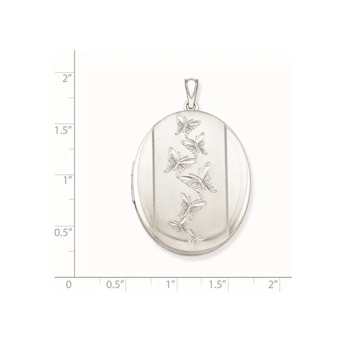 Sterling Silver Rhodiumplated Butterflies 34mm Oval Locket TreasureFineJewelers Rings