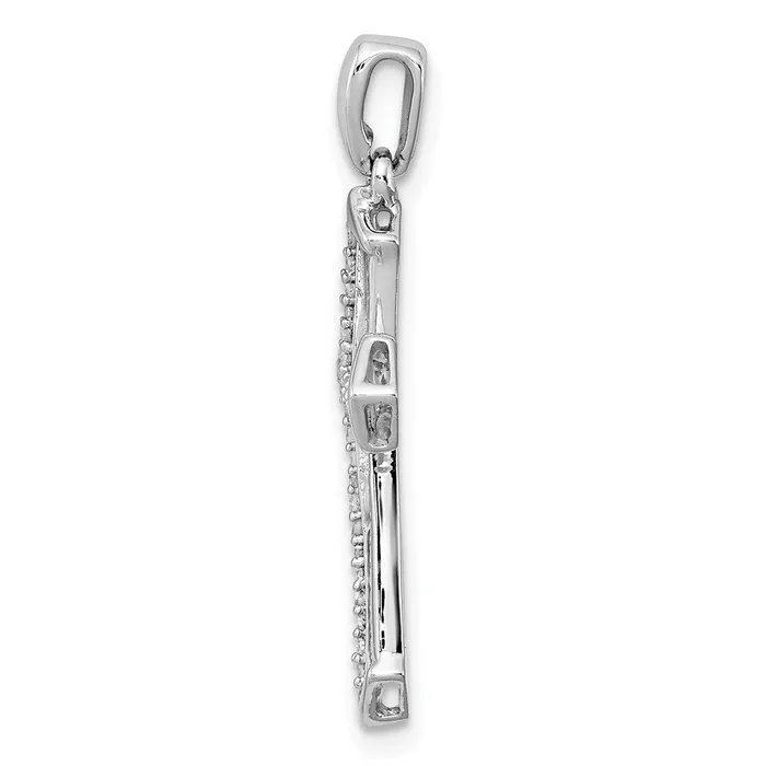 Sterling Silver Rhodiumplated Diamond Cross Pendant TreasureFineJewelers Necklaces