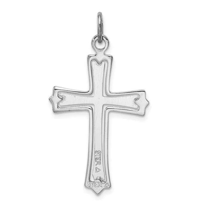 Sterling Silver Rhodiumplated Goldplated Cross Pendant TreasureFineJewelers Necklaces