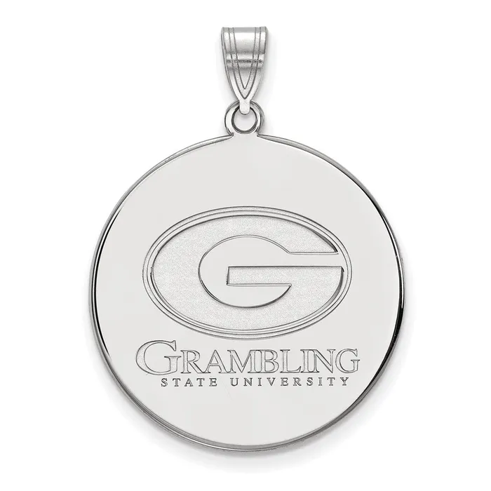 Sterling Silver Rhodiumplated Grambling State University Extra Large Disc Pendant TreasureFineJewelers Necklaces