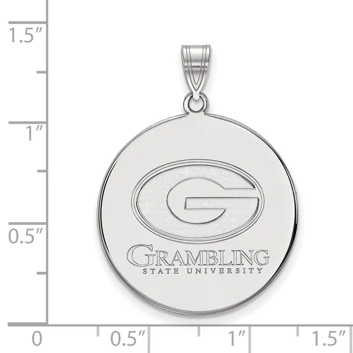 Sterling Silver Rhodiumplated Grambling State University Extra Large Disc Pendant TreasureFineJewelers Necklaces