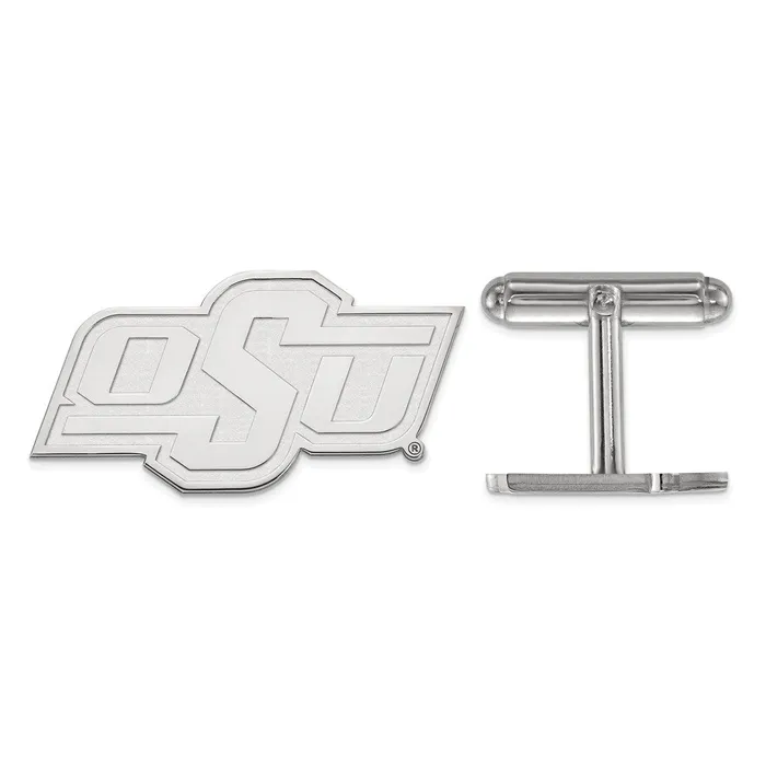 Sterling Silver Rhodiumplated Oklahoma State University OSU Cuff Links TreasureFineJewelers Rings