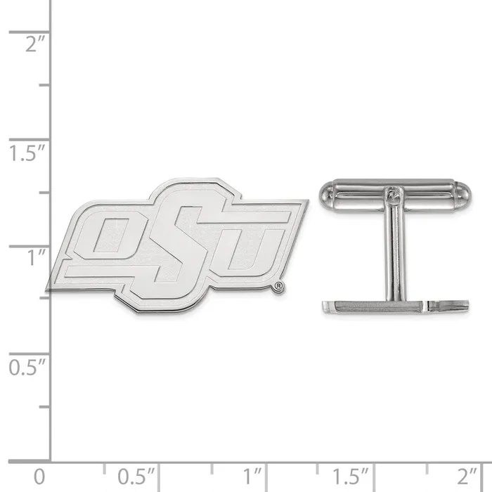 Sterling Silver Rhodiumplated Oklahoma State University OSU Cuff Links TreasureFineJewelers Rings