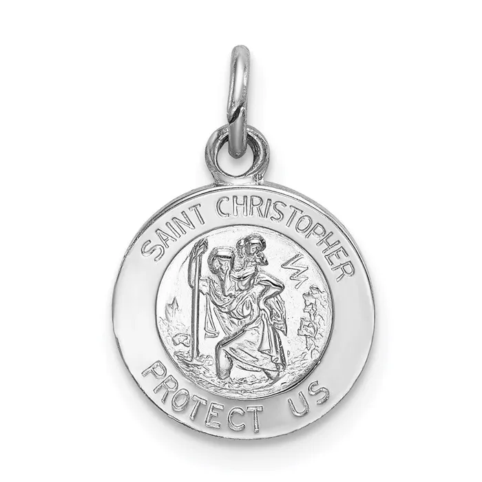 Sterling Silver Rhodiumplated Saint Christopher Medal TreasureFineJewelers Rings