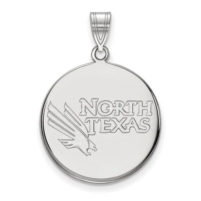 Sterling Silver Rhodiumplated University of North Texas Large Disc Pendant TreasureFineJewelers Necklaces Sterling Silver Rhodiumplated University of North Texas Large Disc Pendant TreasureFineJewelers Necklaces