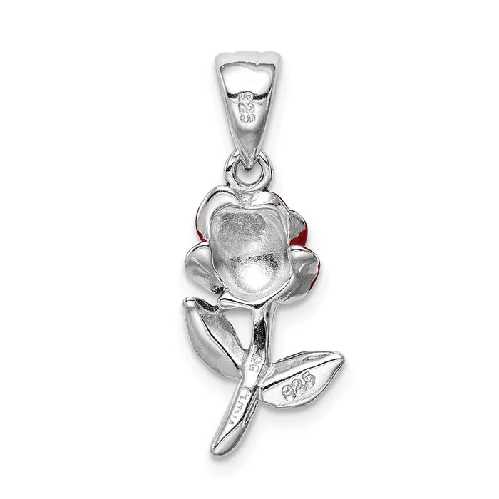 Sterling Silver RhodiumplatedEnamel Flower Charm TreasureFineJewelers Rings