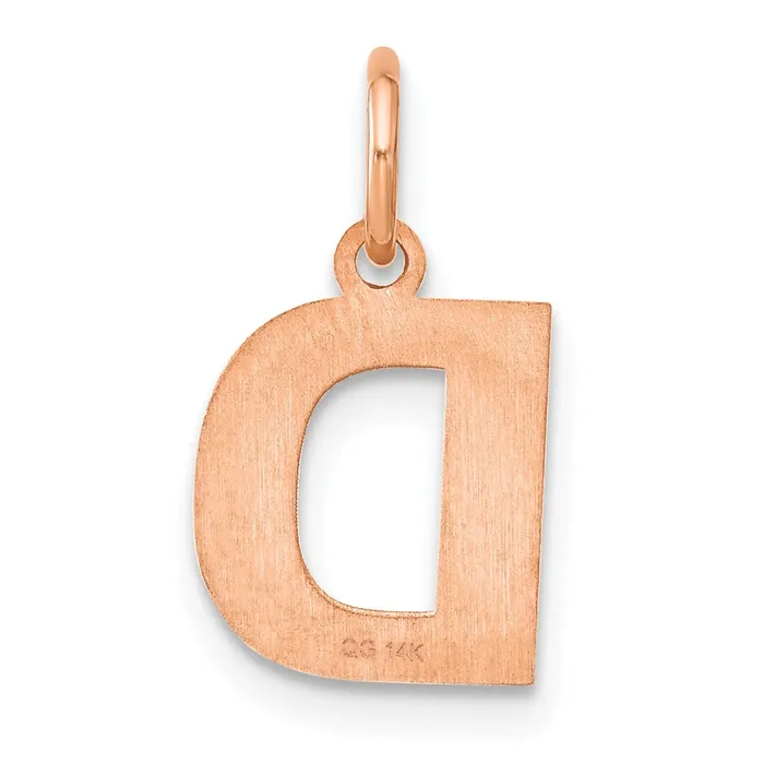 Sterling Silver Roseplated Letter D Initial Pendant TreasureFineJewelers Necklaces