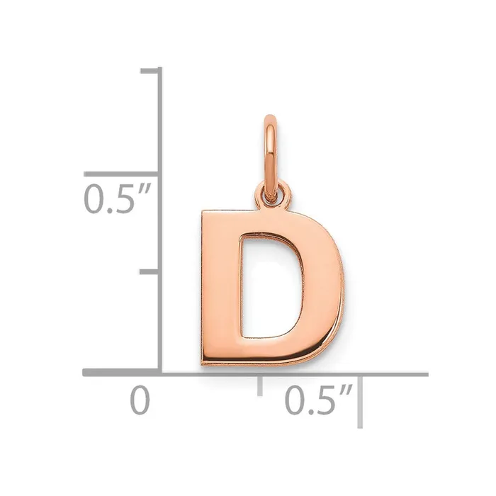 Sterling Silver Roseplated Letter D Initial Pendant TreasureFineJewelers Necklaces