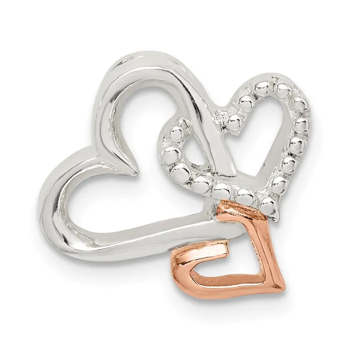 Sterling Silver Rose Tone Heart Chain Slide TreasureFineJewelers Rings