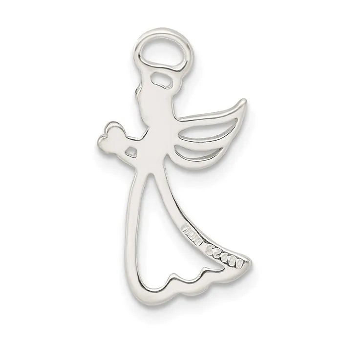 Sterling Silver Rose Tone Polished Angel Pendant TreasureFineJewelers Necklaces