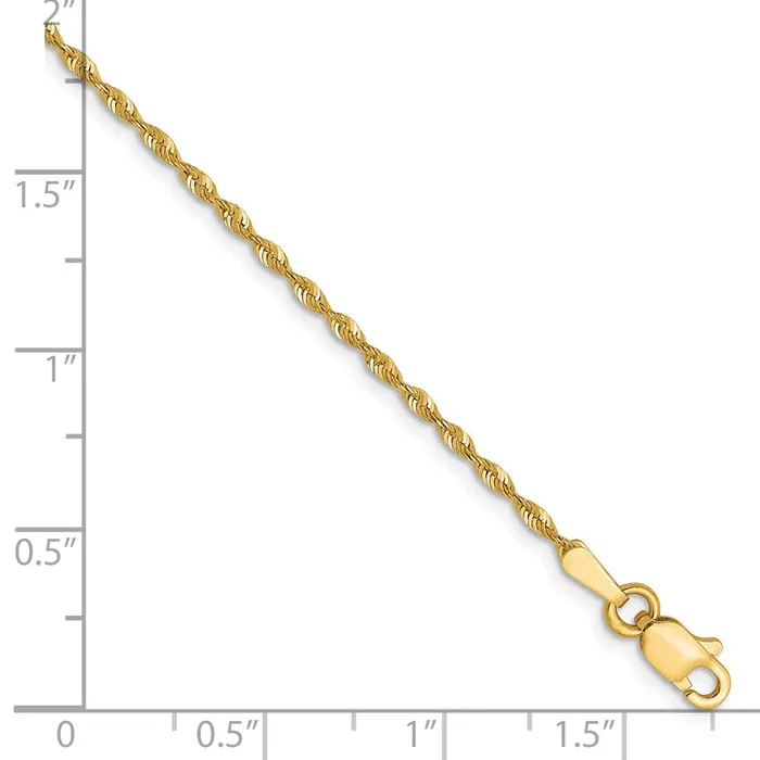 TreasureFineJewelers 10K 15mm DiamondCut Lightweight Rope Chain Necklaces