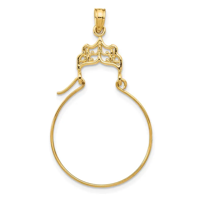 TreasureFineJewelers 14k Filigree Charm Holder Charm Necklaces