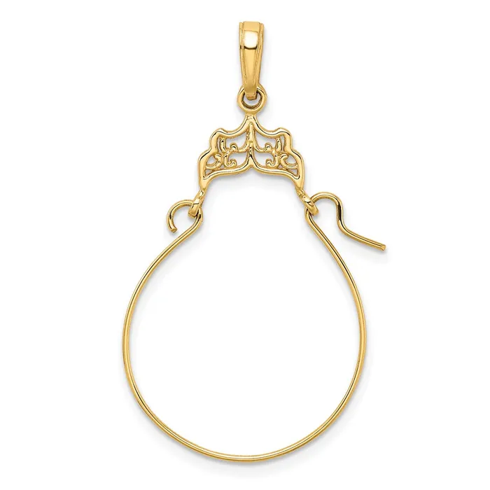 TreasureFineJewelers 14k Filigree Charm Holder Charm Necklaces