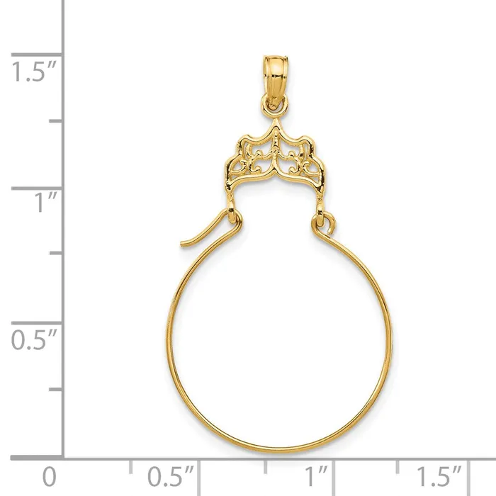 TreasureFineJewelers 14k Filigree Charm Holder Charm Necklaces