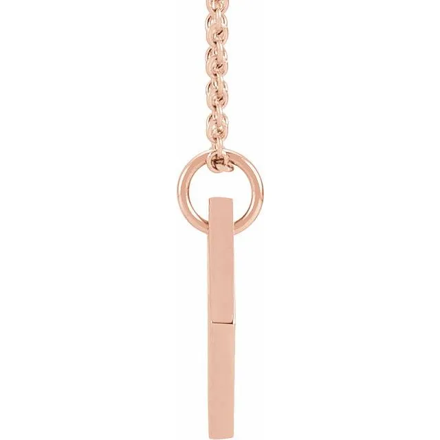 TreasureFineJewelers 14K Rose Gold 0025 CT Natural Diamond Rhombus 1618 Necklace Necklaces
