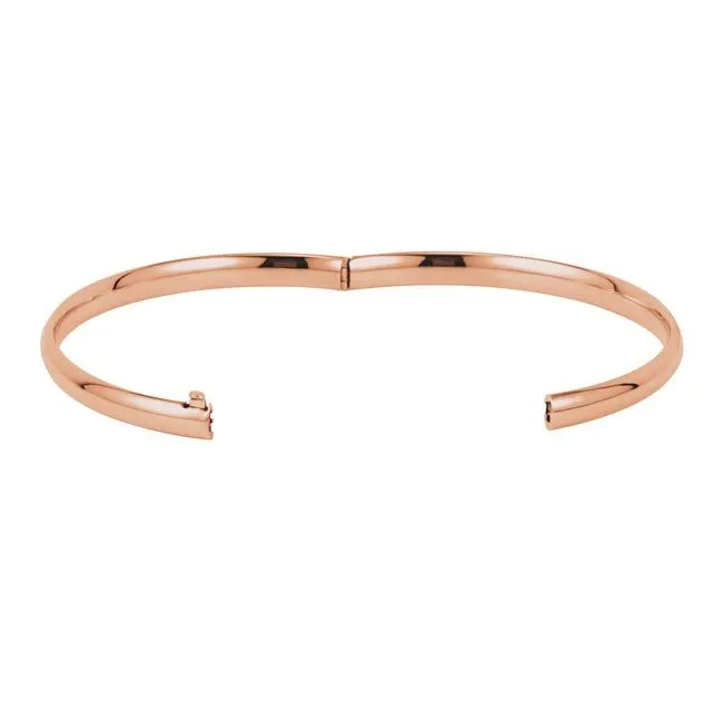 TreasureFineJewelers 14K Rose Gold 475 mm Hinged Bangle Bracelet Bracelets