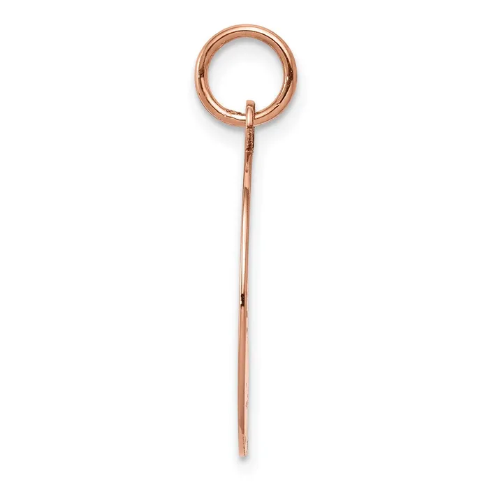 TreasureFineJewelers 14k Rose Gold Plain 018 Gauge Circular Engraveable Disc Charm Charm Necklaces