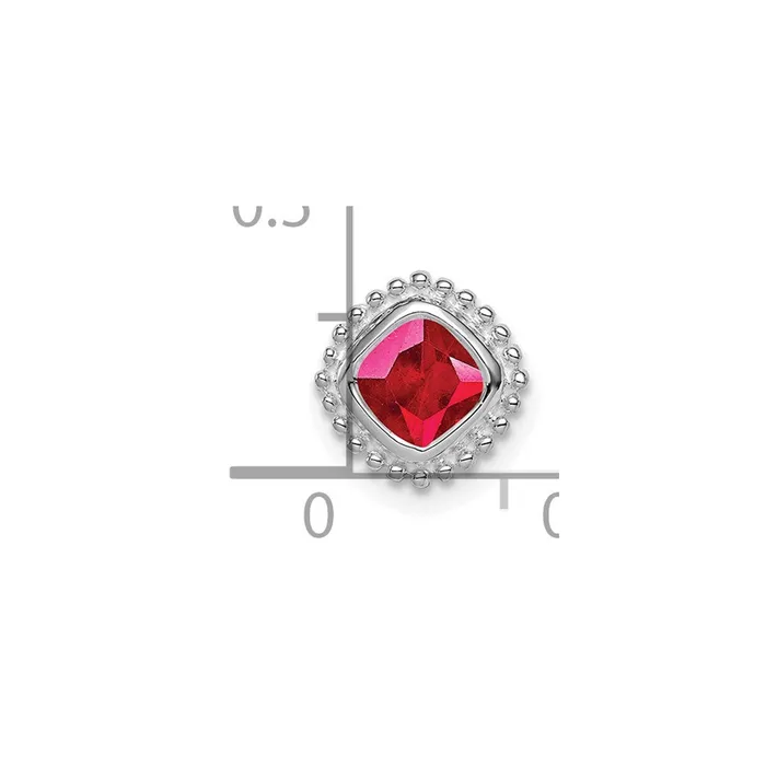 TreasureFineJewelers 14k White Gold Cushion Ruby Chain Slide Earrings