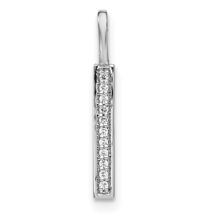 TreasureFineJewelers 14K White Gold Diamond Lower Case Letter L Initial Pendant Necklaces TreasureFineJewelers 14K White Gold Diamond Lower Case Letter L Initial Pendant Necklaces